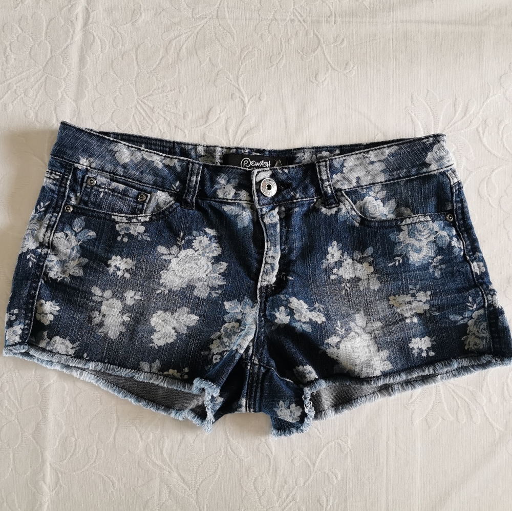 Rewash Floral Print Denim Shorts Size 9